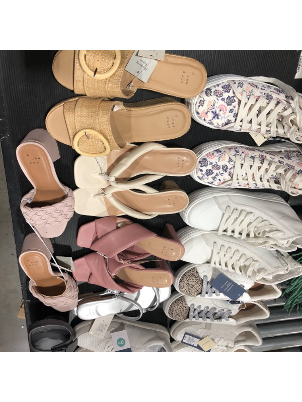 Photo 1 of A box lot of women's miscellaneous shoes. SIZES VARY 