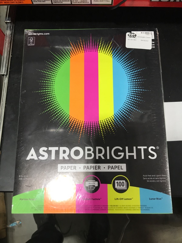 Photo 2 of Wausau Astrobrights Printer Paper, Glow Colors - 100 count
