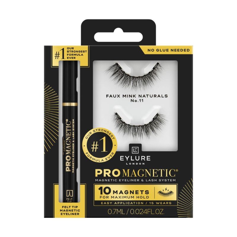 Photo 1 of Eylure Promagnetic 10 Magnet Natural No. 11 False Eyelashes with Felt Tip Eyeliner - 1 Pair
