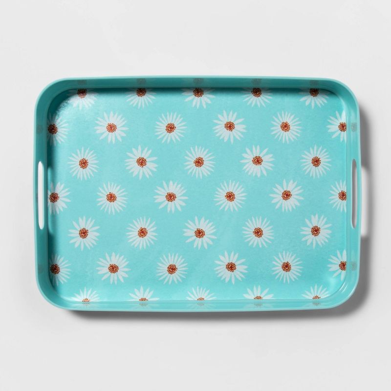 Photo 1 of 18" X 13" Melamine Floral Printed Rectangle Serving Tray - Sun Squad™
