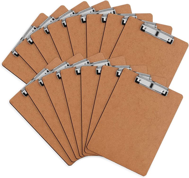 Photo 1 of Clipboard, HERKKA 25 Pack Hardboard Office Clipboards Standard A4 Letter Size Clipboard with Low Profile Clip , 
