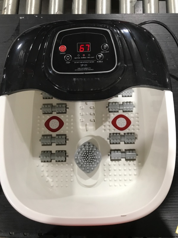 Photo 2 of Foot Spa Bath Massager with Heat, Bubble and Vibration, Digital Temperature Control, Pedicure Foot Soaker with 8 Rollers for Soothe and Comfort Feet
