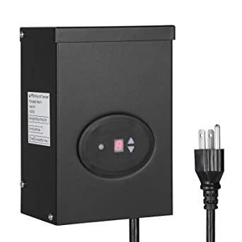 Photo 1 of DEWENWILS 300W Outdoor Low Voltage Transformer with Timer and Photocell Sensor, 120V AC to 12V/14V AC, Weatherproof, for Halogen & LED Landscape Lighting, Spotlight, Pathway Light, ETL Listed
