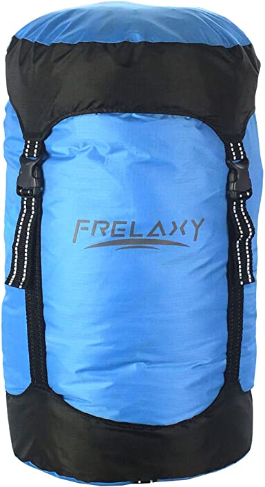 Photo 1 of Frelaxy Compression Sack, 40% More Storage! 11L/18L/30L/45L/52L Compression Stuff Sack, Water-Resistant & Ultralight Sleeping Bag Stuff Sack - Space Saving Gear for Camping, Hiking, Backpacking BLUE
