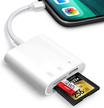 Photo 1 of SD Card Reader for iPhone iPad,Oyuiasle Trail Game Camera Micro SD Card Reader Viewer,SLR Cameras SD Reader with Dual Slot,Photography Memory Card Adapter,Plug and Play
