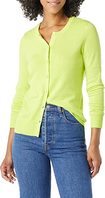 Photo 1 of Amazon Essentials Women's Lightweight Crewneck Cardigan Sweater LARGE
