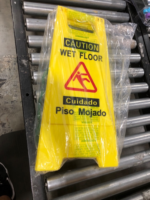 Photo 1 of  Floor Sign 2 Sided - Caution Wet Floor--- 2 pack
