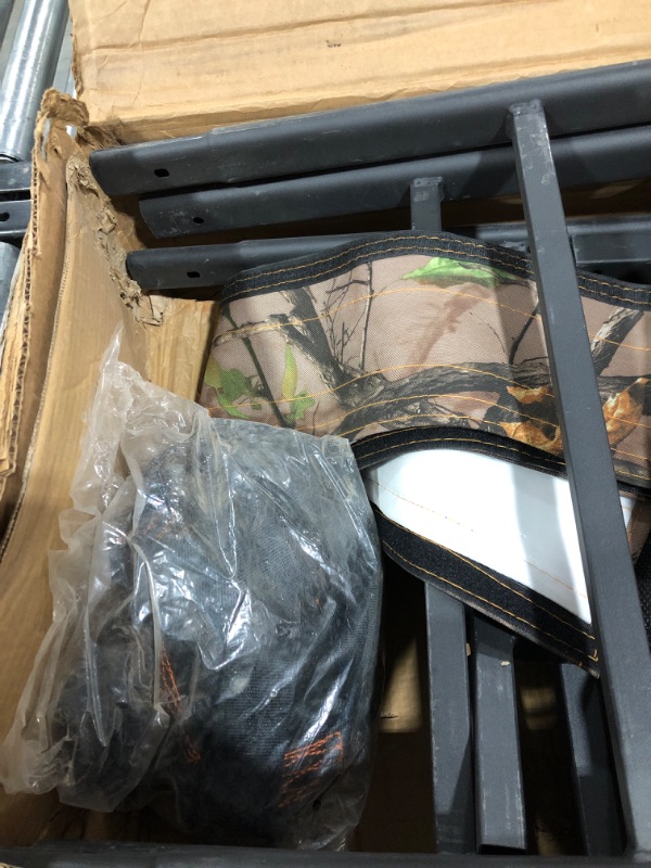 Photo 1 of BIG GAME Hunter HD 1.5 Treestand - Adjustable Shooting Rail, Extra Wide/Deep Platform for Wide Stances, Flex Tek Comfort Seating 18.6' Tall, Black
