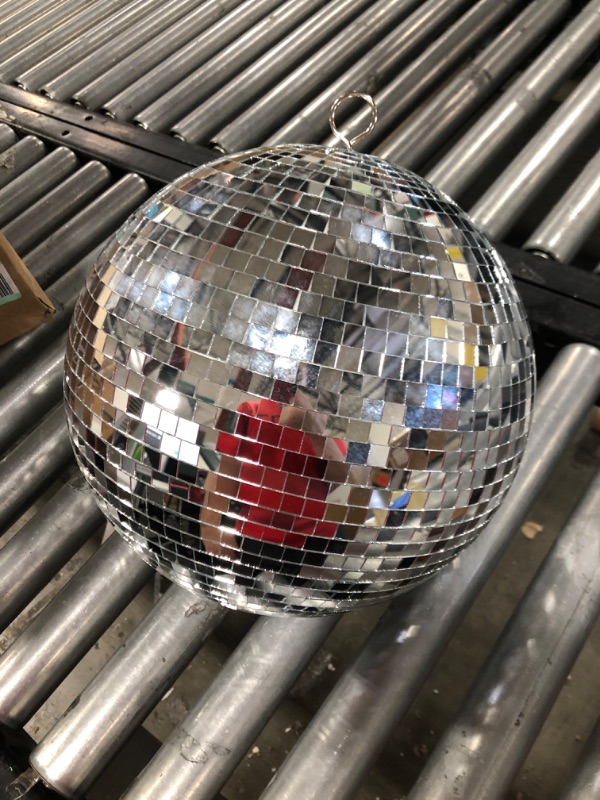 Photo 2 of 12" Disco Ball Mirror Ball Disco Party Decoration Stage Light Dj Light Effect Home Business Christmas Display Decoration Silver