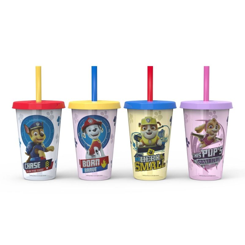 Photo 1 of PAW Patrol 16.5oz 4pk Plastic Color Change Tumblers -Zak Designs - missing straws 
