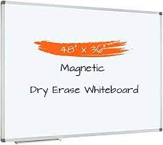 Photo 1 of 48 x 36-in Magnetic Dry Erase Board with Pen Tray| Aluminum Frame Portable Wall Large Whiteboard Message Presentation Board for Office & Classroom
