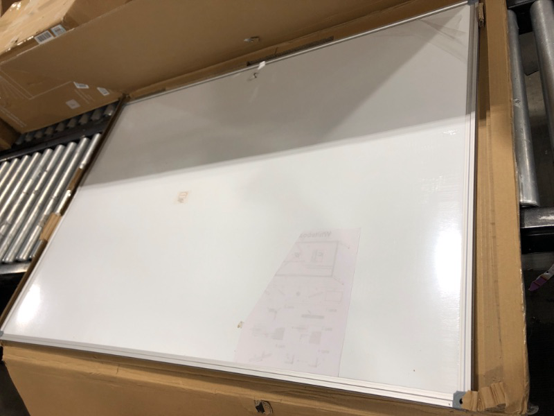 Photo 2 of 48 x 36-in Magnetic Dry Erase Board with Pen Tray| Aluminum Frame Portable Wall Large Whiteboard Message Presentation Board for Office & Classroom
