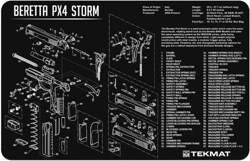 Photo 1 of TekMat Cleaning Mat for use with Beretta PX4 Storm , Black
