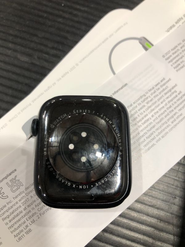 Photo 5 of Apple Watch Series 7 [GPS 45mm] Smart Watch w/ Midnight Aluminum Case with Midnight Sport Band. Fitness Tracker, Blood Oxygen & ECG Apps, Always-On Retina Display, Water Resistant
