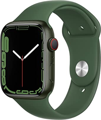 Photo 1 of Apple Watch Series 7 [GPS + Cellular 45mm] Smart Watch w/ Green Aluminum Case with Clover Sport Band. Fitness Tracker, Blood Oxygen & ECG Apps, Always-On Retina Display, Water Resistant
