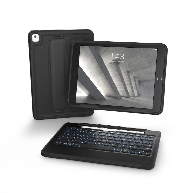 Photo 1 of ZAGG Rugged Book Detachable Case and Magnetic-Hinged Keyboard for iPad Air 3, iPad Pro 10.2" and iPad Pro 10.5" (9th Generation), Multi-Device Bluetooth Pairing, Backlit Keyboard, Durable
