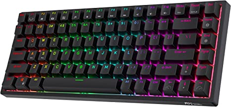 Photo 1 of RK ROYAL KLUDGE RK84 RGB 75% Triple Mode BT5.0/2.4G/USB-C Hot Swappable Mechanical Keyboard, 84 Keys Wireless Bluetooth Gaming Keyboard, Clicky Blue Switch
