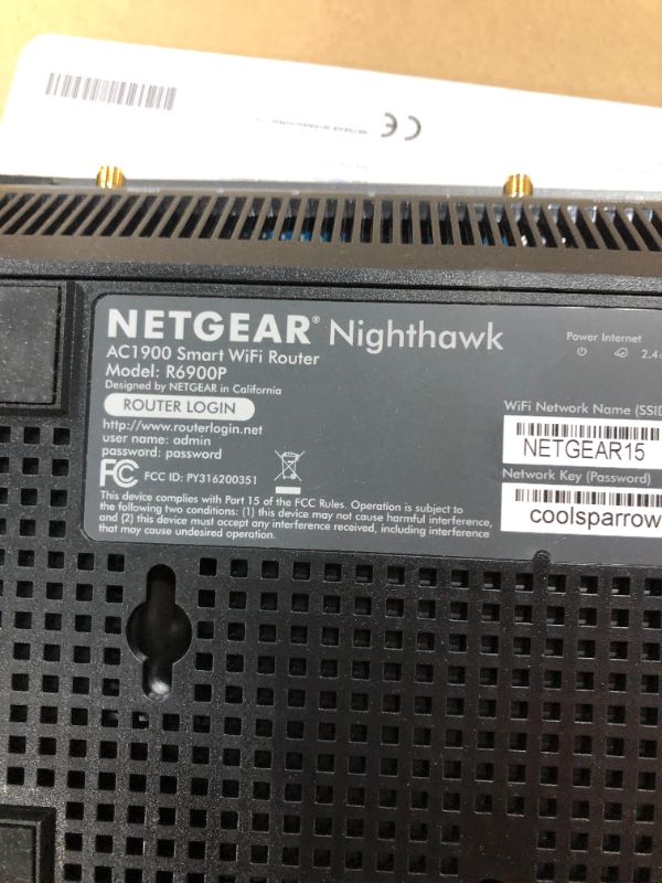 Photo 4 of NETGEAR Nighthawk Smart WiFi Router (R6900P) - AC1900 Wireless Speed (up to 1900 Mbps) | Up to 1800 sq ft Coverage & 30 Devices | 4 x 1G Ethernet and 1 x 3.0 USB Ports | Armor Security
