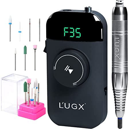 Photo 1 of L'UGX Professional Rechargeable Nail Drill Machine, Brushless 35000RPM Cordless Nail Drill, Portable Electrical File for Acrylic, Gel, Manicure Pedicure
