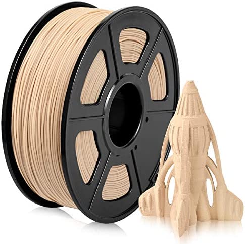 Photo 1 of PLA Wood 3D Printer Filament, 1.75mm PLA Printing Material Dimensional Accuracy +/- 0.02mm, 1KG Spool Consumables Adding Wood Fiber, Wood PLA