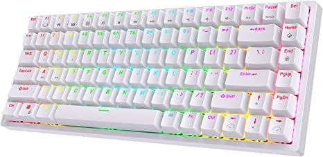 Photo 1 of RK ROYAL KLUDGE RK84 RGB 75% Triple Mode BT5.0/2.4G/USB-C Hot Swappable Mechanical Keyboard, 84 Keys Wireless Bluetooth Gaming Keyboard, Clicky Blue Switch
