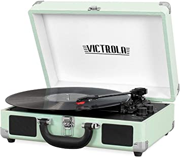 Photo 1 of Victrola Vintage 3-Speed Bluetooth Portable Suitcase Record Player with Built-in Speakers | Upgraded Turntable Audio Sound| Includes Extra Stylus | Mint (VSC-550BT-HOM)**MISSING POWER CORD!!!!
