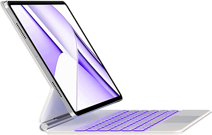 Photo 1 of typecase Magic-Style Keyboard Case for iPad Pro 12.9 2021 - Thin, Backlit, Wireless Keyboard with Trackpad for iPad Pro 12.9 inch 2021 5th & 4th & 3rd Gen, Slim Rugged Folio (White)
