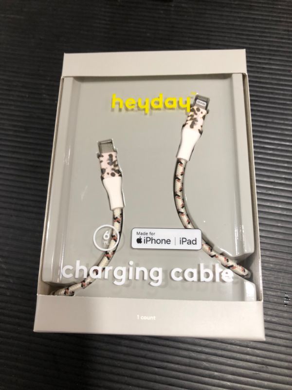 Photo 2 of Heyday 6' Lightning to USB-C Braided Cable - Light Tort
