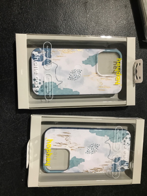 Photo 1 of heyday antimicrobial Hard phone Case for iPhone 13 Pro - Teal White Gold COMES WITH 3