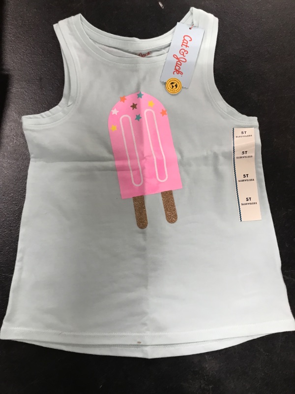 Photo 2 of 
Toddler Girls' Sparkle Ice Cream Knit Graphic Tank Top - Cat & Jack™ Mint COUNT OF 12-- SIZE:5T