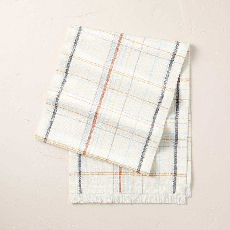 Photo 1 of 14" X 74" Casual Plaid Cotton Table Runner - Hearth & Hand™ with Magnolia