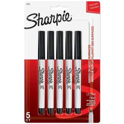 Photo 1 of Sharpie 5pk Permanent  Markers Ultra Fine Tip Black (2 Pack)