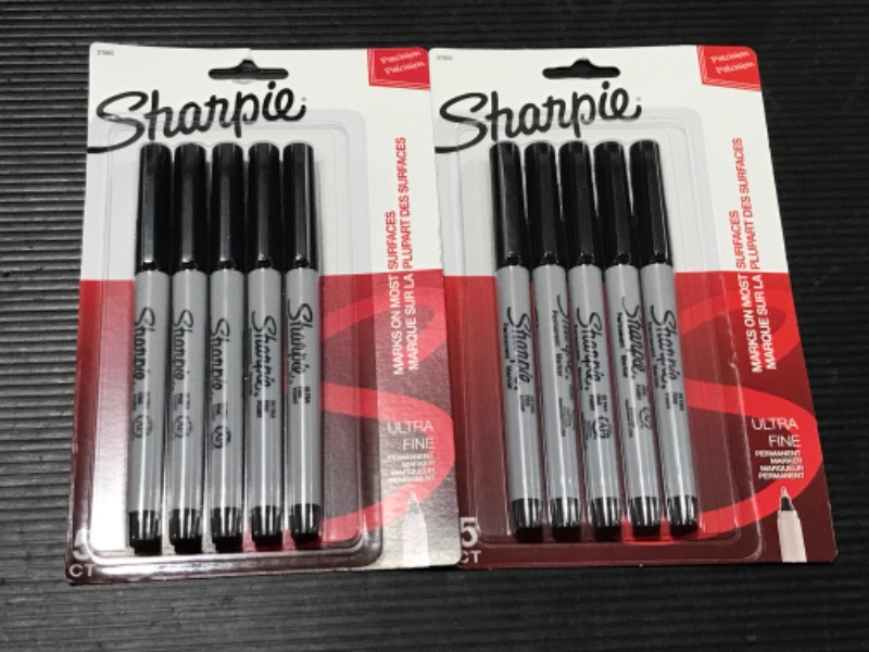 Photo 2 of Sharpie 5pk Permanent  Markers Ultra Fine Tip Black (2 Pack)