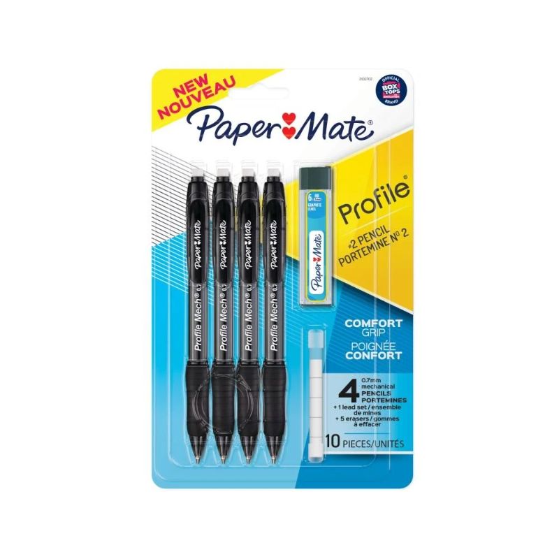 Photo 1 of Paper Mate Profile Mechanical Pencil Set, 0.7 mm HB #2 Pencil Lead, 4/pk (2 Pack)