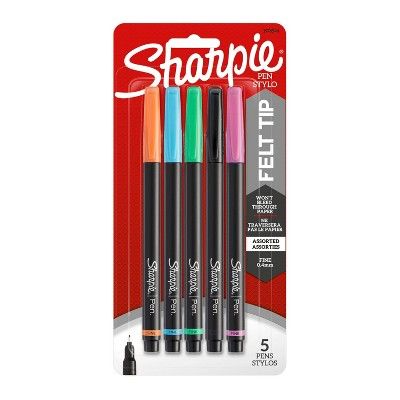 Photo 1 of Sharpie 5pk Felt Marker Pens 0.4mm Fine Tip Multicolored (2 Pack)