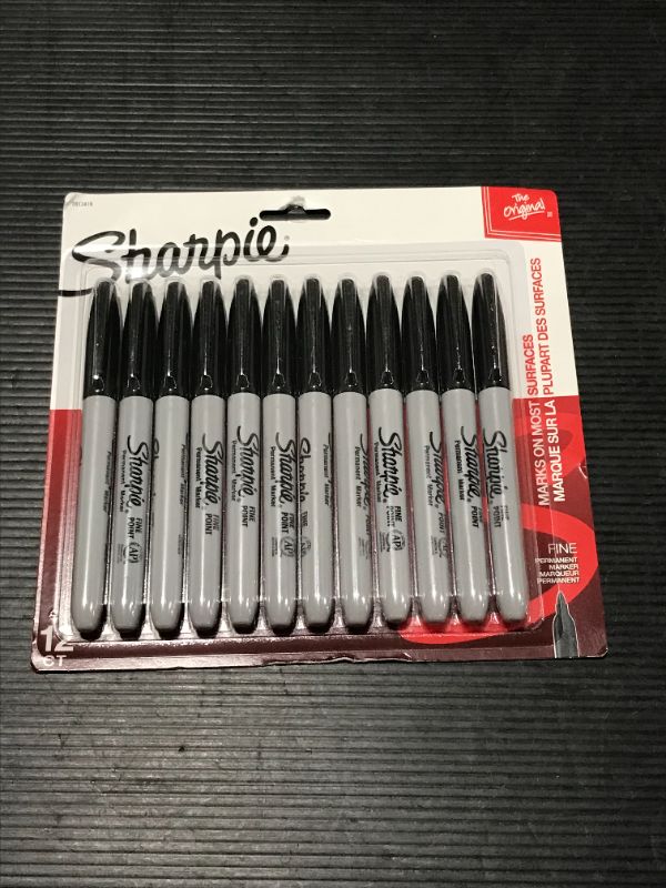 Photo 2 of Sharpie Super Permanent Markers, Fine Point, Black, 12 Count
