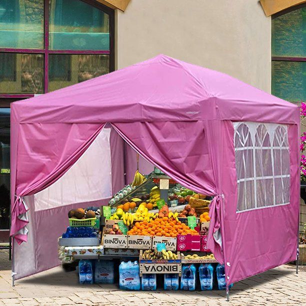 Photo 1 of 10x10 FT Pop up Canopy Tent Enclosed Instant Canopy Shelter Portable with Removable Sidewalls and Mesh Windows Waterproof 