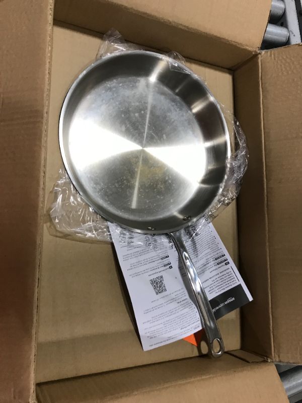 Photo 2 of AmazonCommercial Tri-Ply Stainless Steel Fry Pan, 12 Inch
