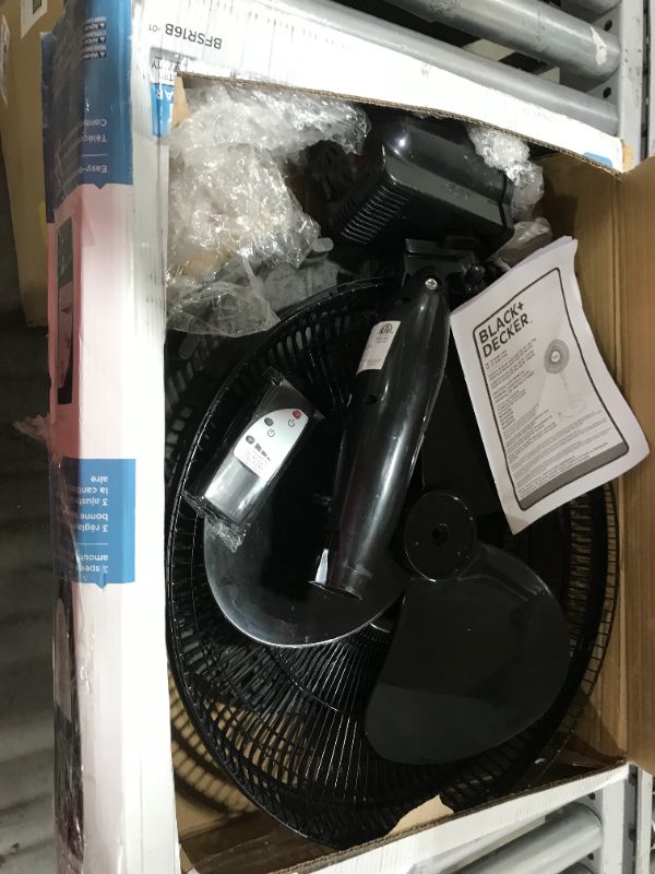 Photo 2 of Black & Decker BFSR16B 16" Stand Fan, with Remote