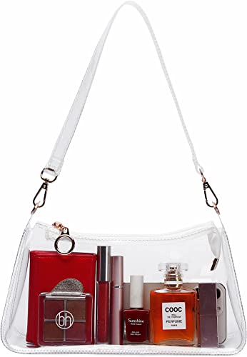 Photo 1 of Clear Purses for Women Stadium, Clear Purse Stadium Approved, Clear Shoulder Purse with Zipper Closure
