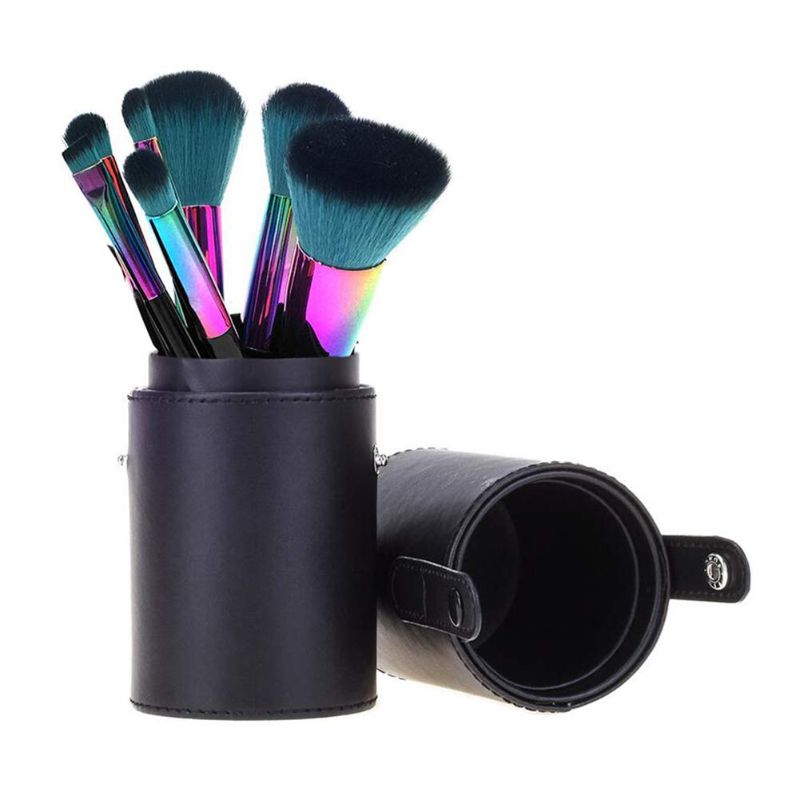 Photo 1 of 1Pcs Professional Portable Makeup Brush Holder PU Leather Travel Makeup Brushes Cup Make up Brush Case Organizer Holder for Women and Girls (Black)
