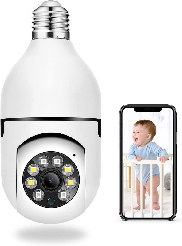 Photo 1 of Light Bulb Camera,Besdersec Pan/Tilt 360 Degree Full-HD 1080P Panoramic 2.4Ghz Wireless WiFi Camera,with Infrared Night Vision & Motion Detection & 2-Way Audio Home Camera for Baby/Elder/Pet
