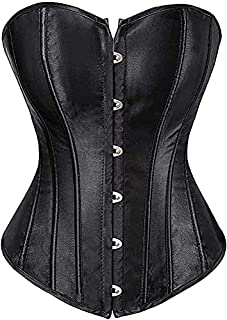 Photo 1 of Black Corset Tops for Women Bustier Overbust Lace up Back Vintage Shaper Size XL