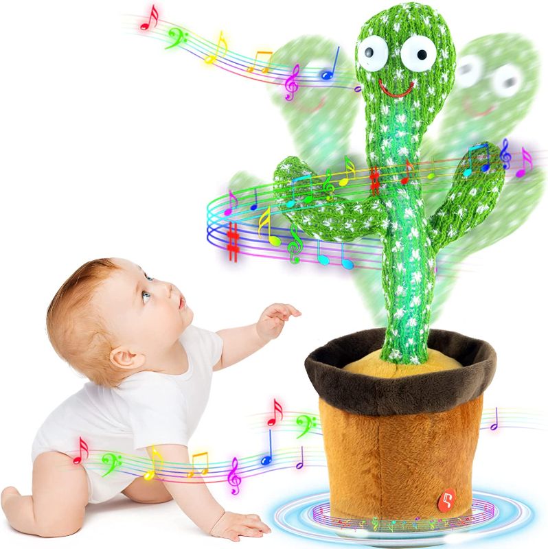 Photo 1 of Dancing Cactus Talking Toy, Wriggle Singing Cactus Repeats What You Say, Soft Plush Talking Toy Speaking Cactus Baby Funny Creative Kids Toys
