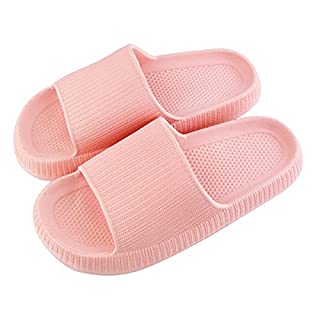 Photo 1 of Amtidy Women and Men indoor and Outdoor Casual Slippers, Shower Wear, Breathable, Non-Slip, Quick-Drying Outdoor Lightweight Slide Sandals, Pink, 7.5-8 Women/5.5-6 Men