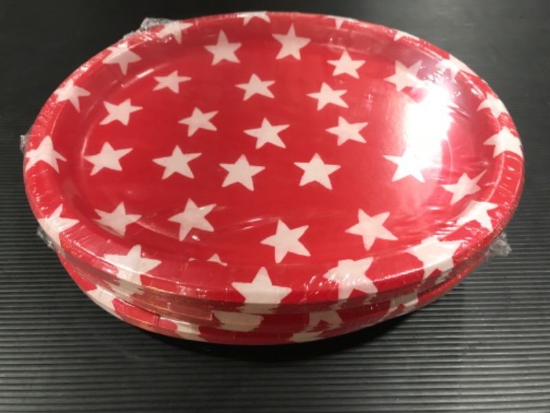 Photo 2 of [3 Pack] 10ct Oval Americana Platter with Stars Red - Sun Squad