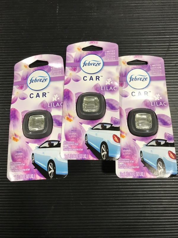 Photo 2 of [Pack of 3] Febreze Air Freshener Car - Lilac - 0.06 fl oz