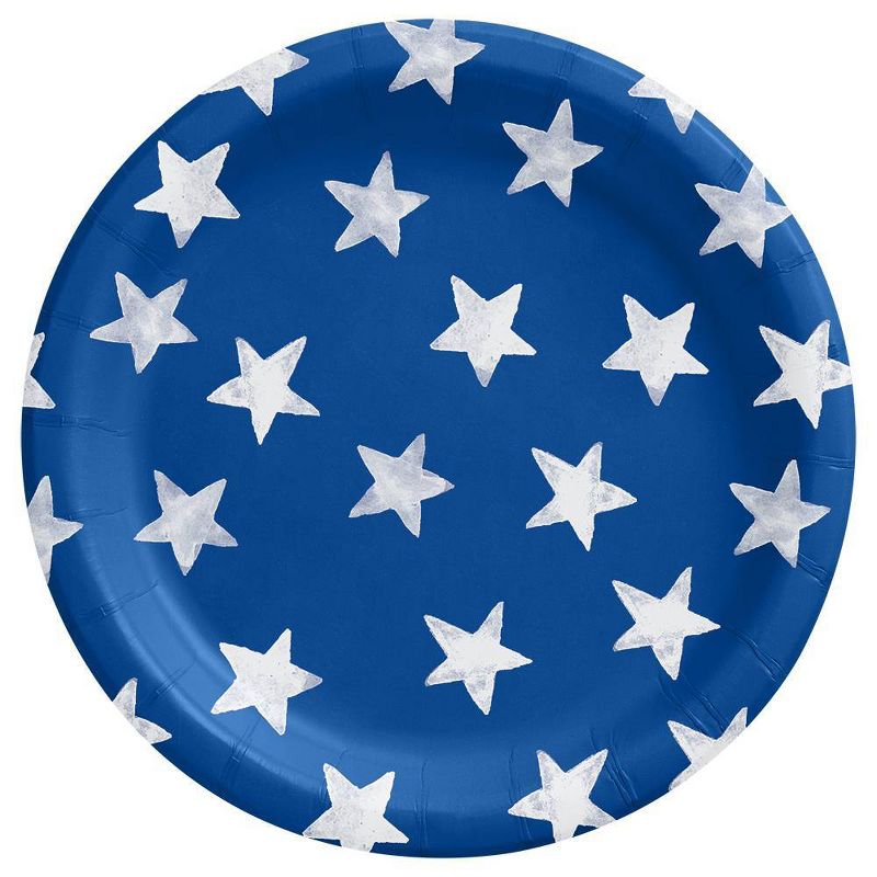 Photo 1 of [4 pack] 20ct Americana Dinner Plates with Stars Blue - Sun Squad™