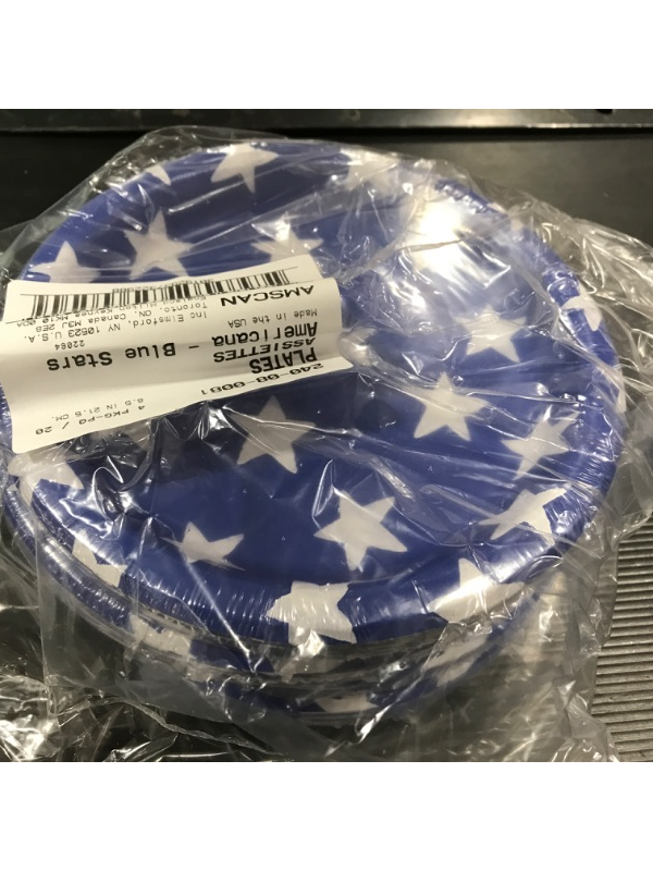 Photo 2 of [4 pack] 20ct Americana Dinner Plates with Stars Blue - Sun Squad™