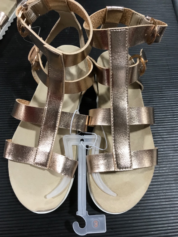 Photo 2 of [Size 3] Girls' Ellie Gladiator Sandals - Cat & Jack Rose Gold
